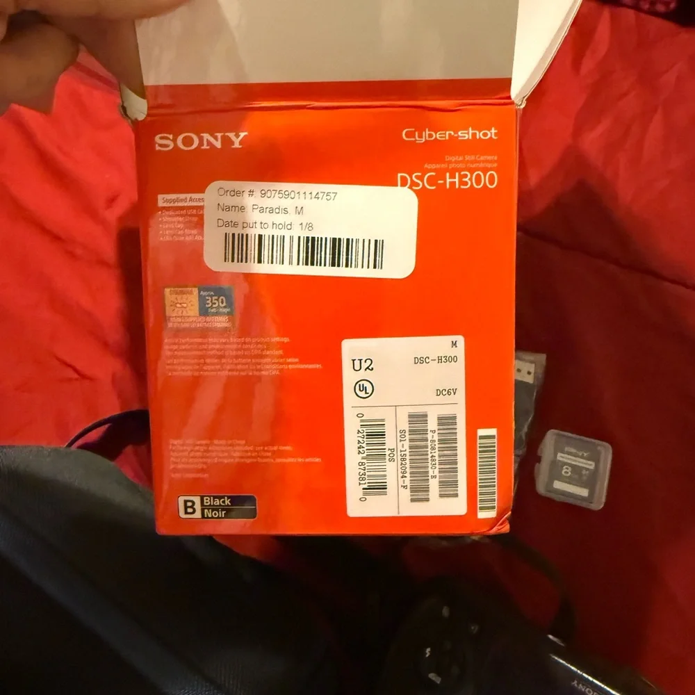 Sony Black Digital Camera with Silver Accents with case in original box